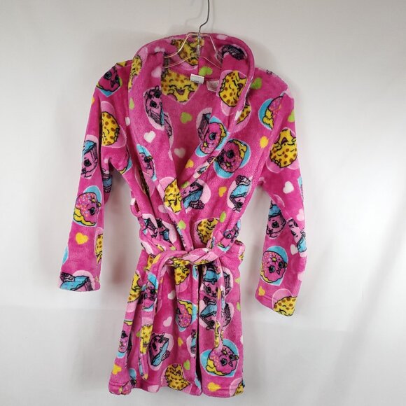 Shopkins Plush Pink Girls Robe Warm Soft Girls 10/12 - Picture 1 of 11